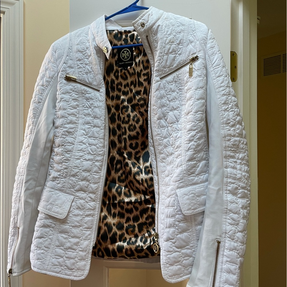 Tory Burch quilted white jacket